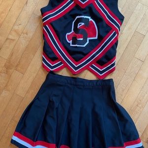 Red and black cheer costume